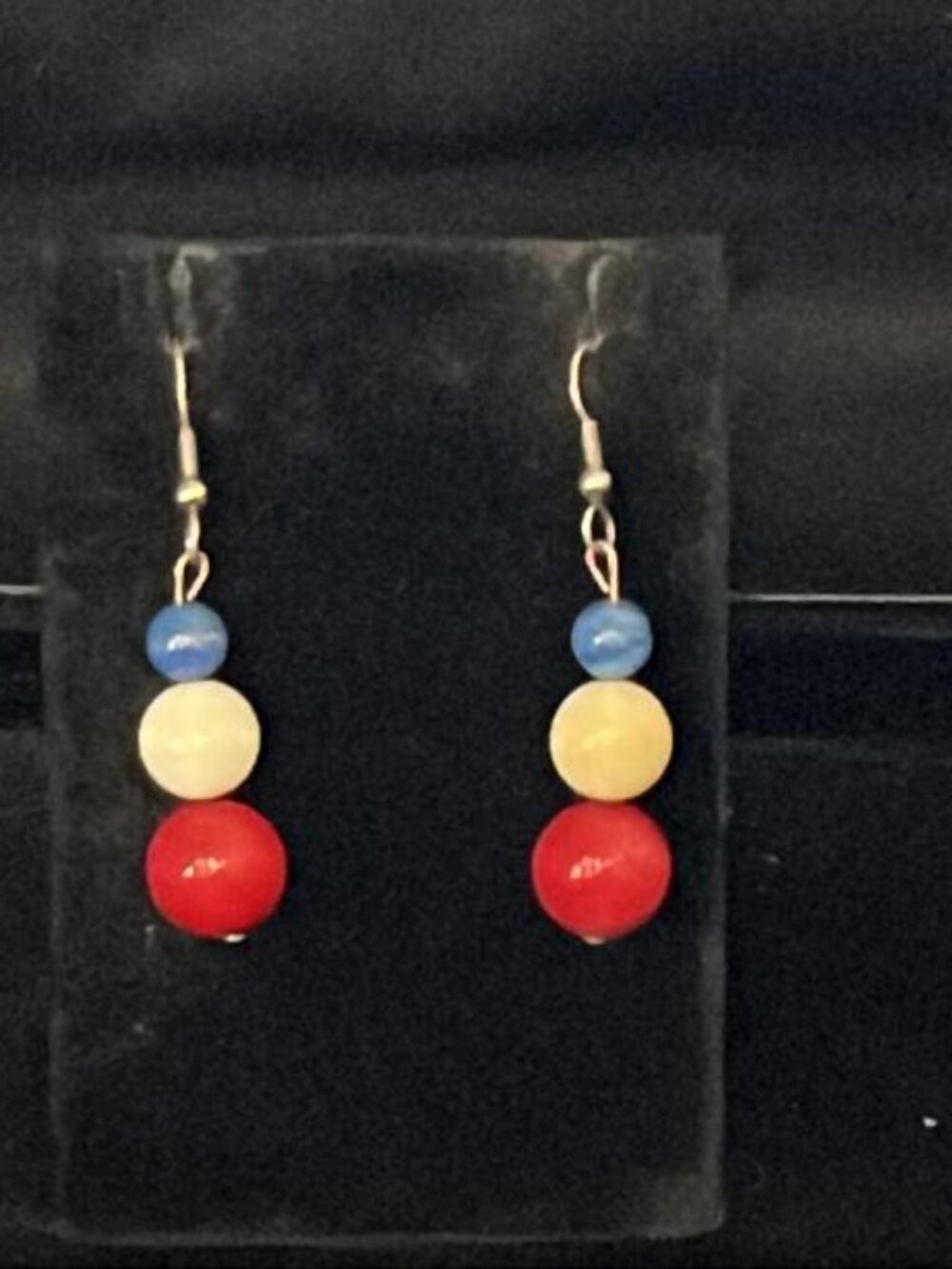 Red, White and Blue Bead Earrings